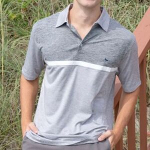 NWT‎ Simply Southern Men's Performance Colorblock Polo Shirt Grey Size XL